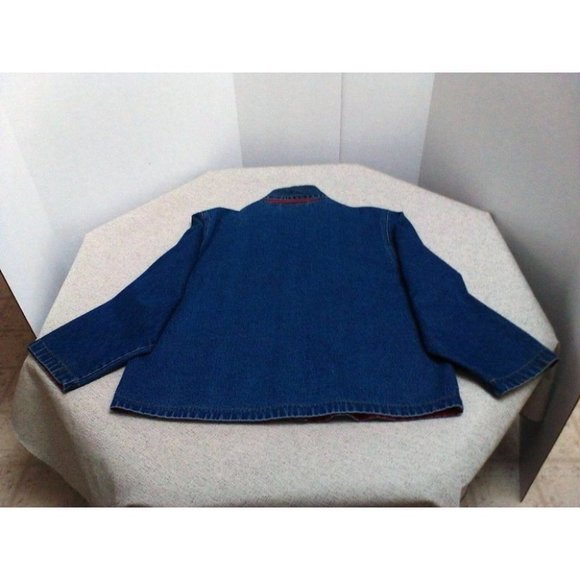 Jane Ashley Women's Shirt Embroidered Denim Cotton Long Sleeve Medium Blue Large - Picture 4 of 16